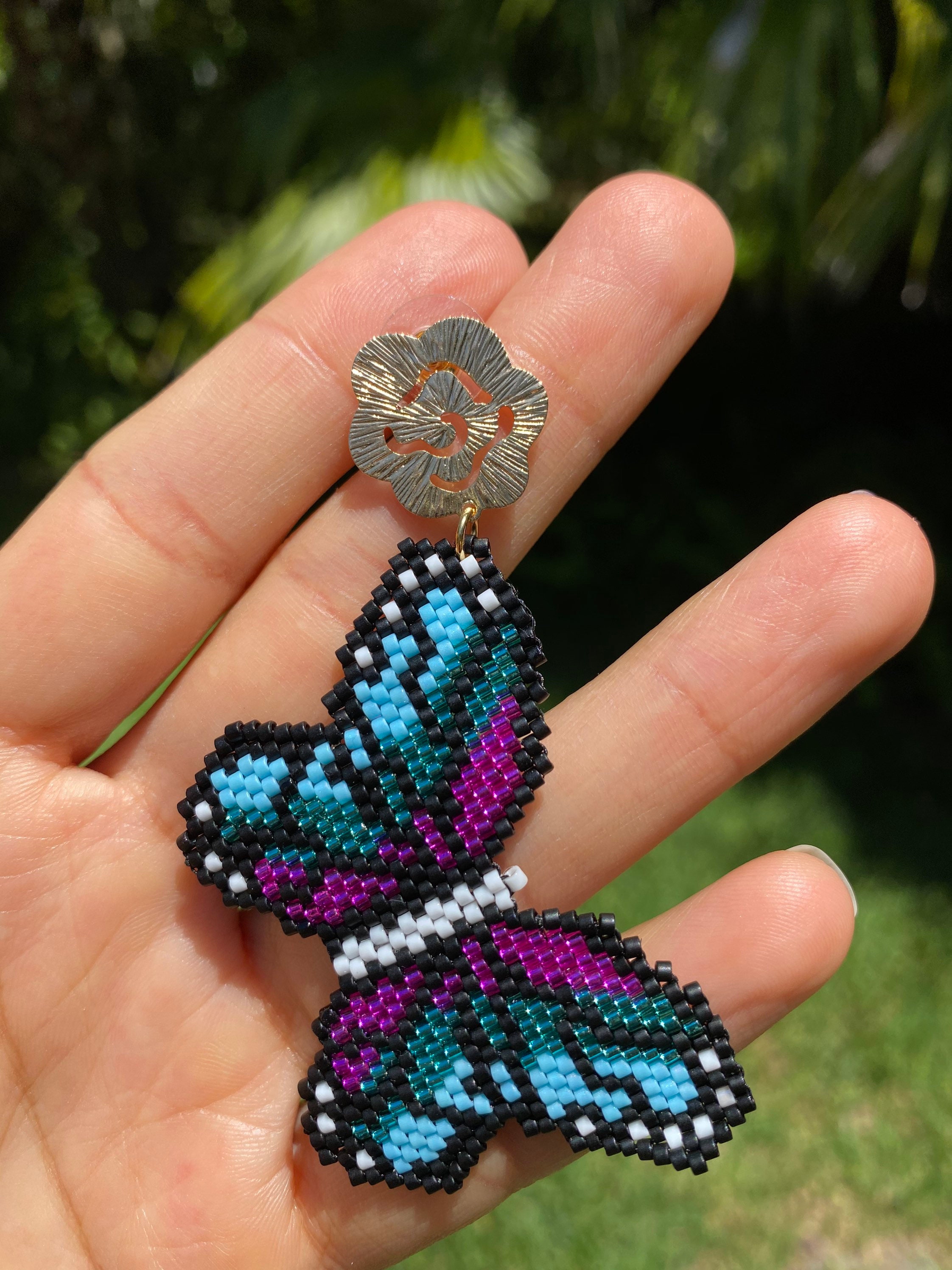 Butterfly Earrings beaded butterflies miyuki butterflies | Etsy