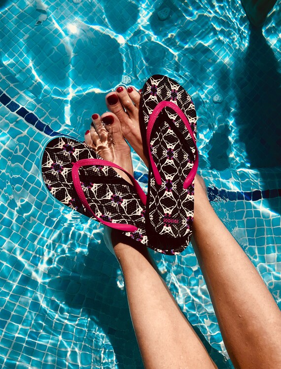 Flip Flops With Synchronized Swimmers Print Etsy