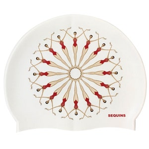 Bonnet de bain imprimé nageurs synchronisés