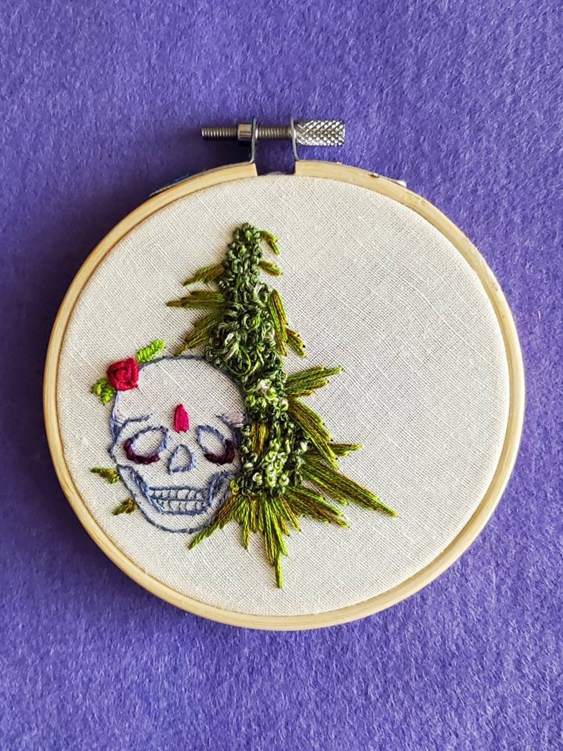 Cannabis embroidery canna art cannabis art modern  etsy new zealand