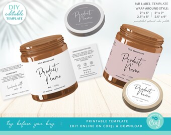 Cosmetic Jar Labels | Etsy