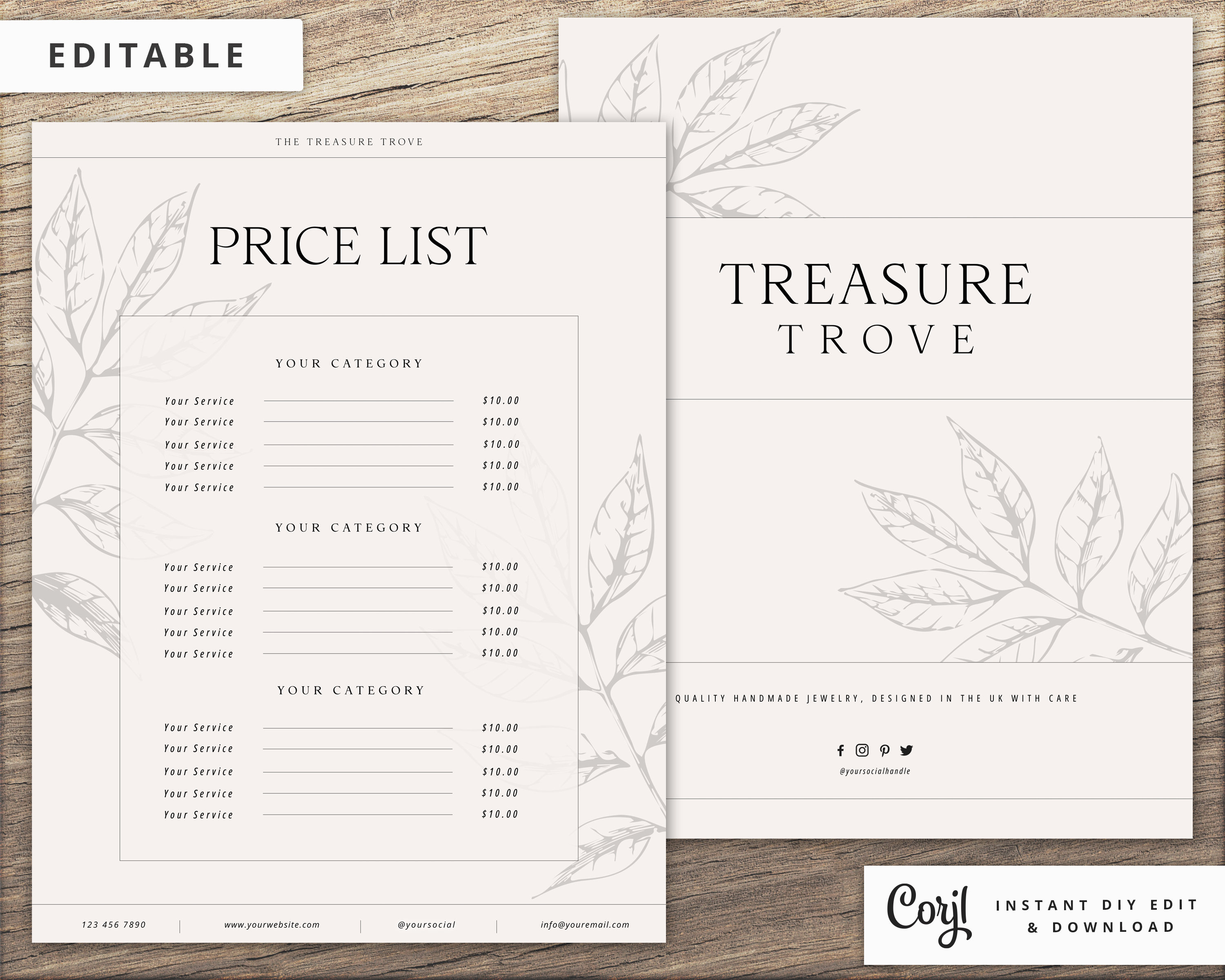 Price List Template Editable Printable Business Minimal Modern Etsy UK price-list-template-editable-printable-business-minimal-modern-etsy-uk