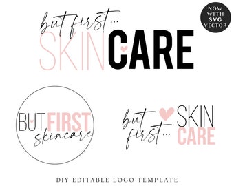 Editable Minimalist Logo Template Bundle, 3 x DIY Edit Modern Typography Premade Beauty Boutique Logo, Simple Feminine Business Logo  BF-001