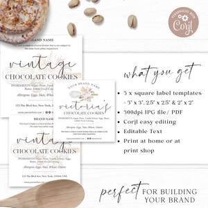 Cottage Law Label Template (3 Sizes) Bakery Food License Editable ...