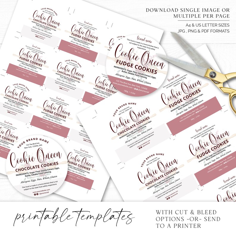 Cottage Law Label Template 3 Sizes Bakery Food License - Etsy