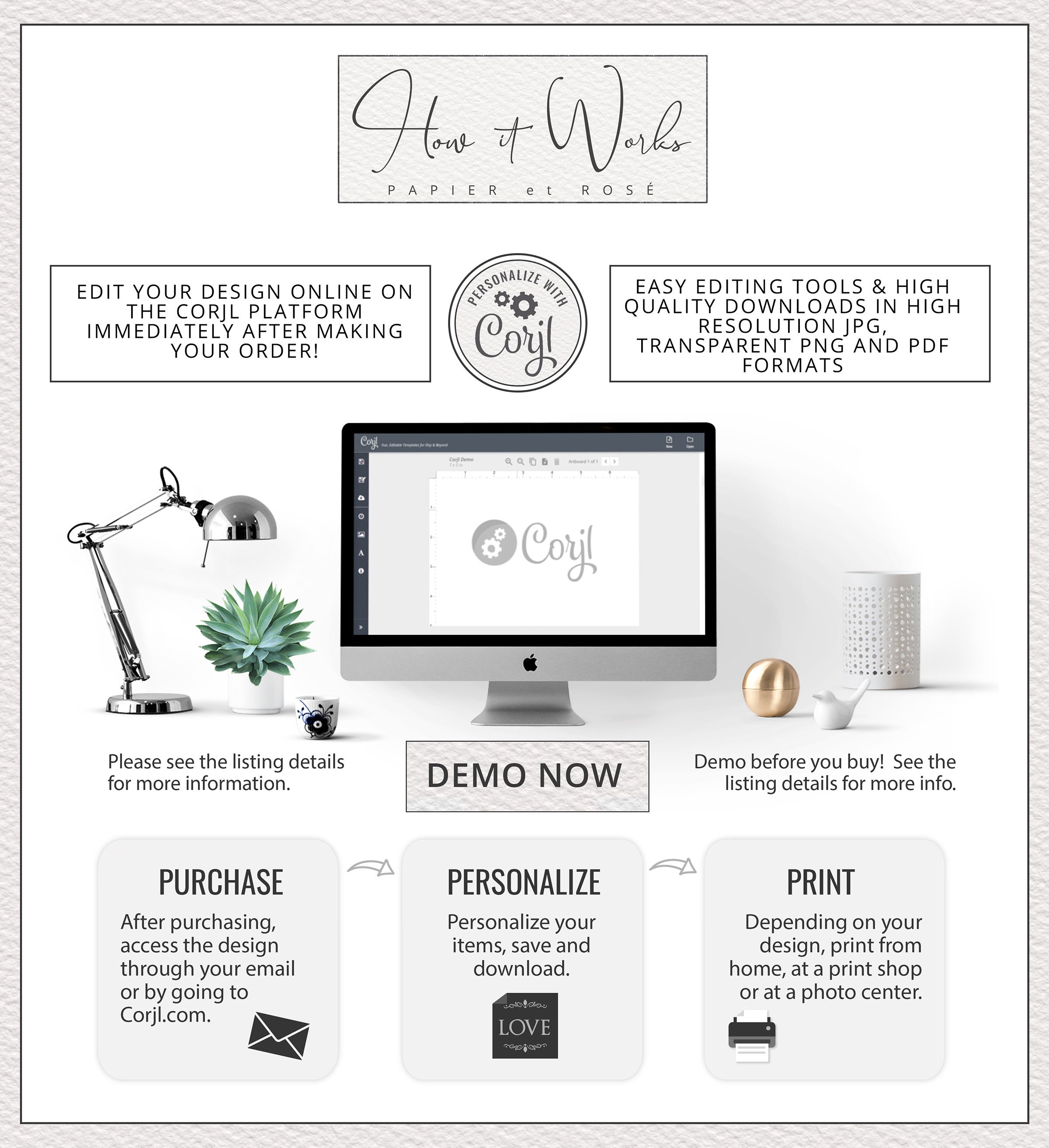 Stationery Premade Logo DIY Editable Template PR0192 Premade Bright