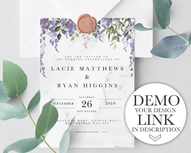 Printable Event Invitations Instant Download MINI SUITE Boho Florals /& Greenery Wedding Stationery Editable Template Bundle