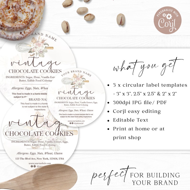 Cottage Law Label Template 3 Sizes Bakery Food License Etsy