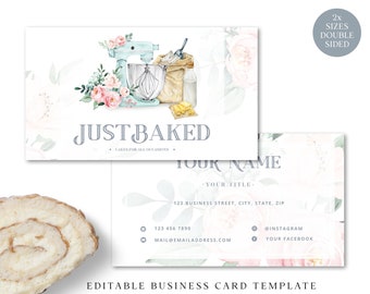 Business Card Editable Template, DIY Edit Bakery Business Card, Premade Cake Maker Business Card, Customizable Company Card - JB-001