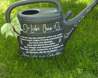Regalo para abuela y abuelo, regalo de cumpleaños personalizado para 70, 75 y 80 años. Nacimiento, regadera como idea de regalo para abuelos y amantes de la jardinería.