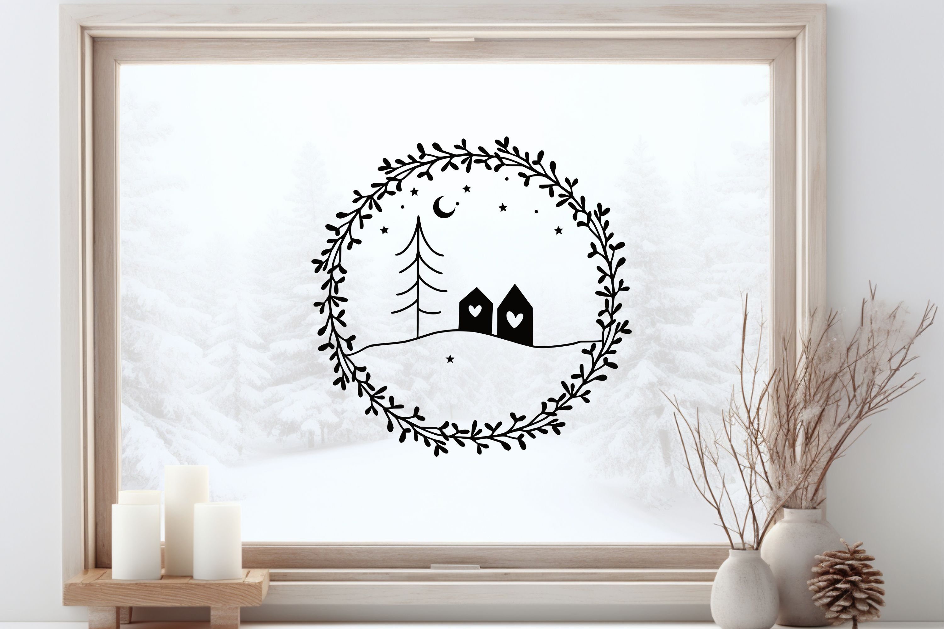 Fensteraufkleber Weihnachten Weihnachtsdeko Fensterbild Aufkleber
