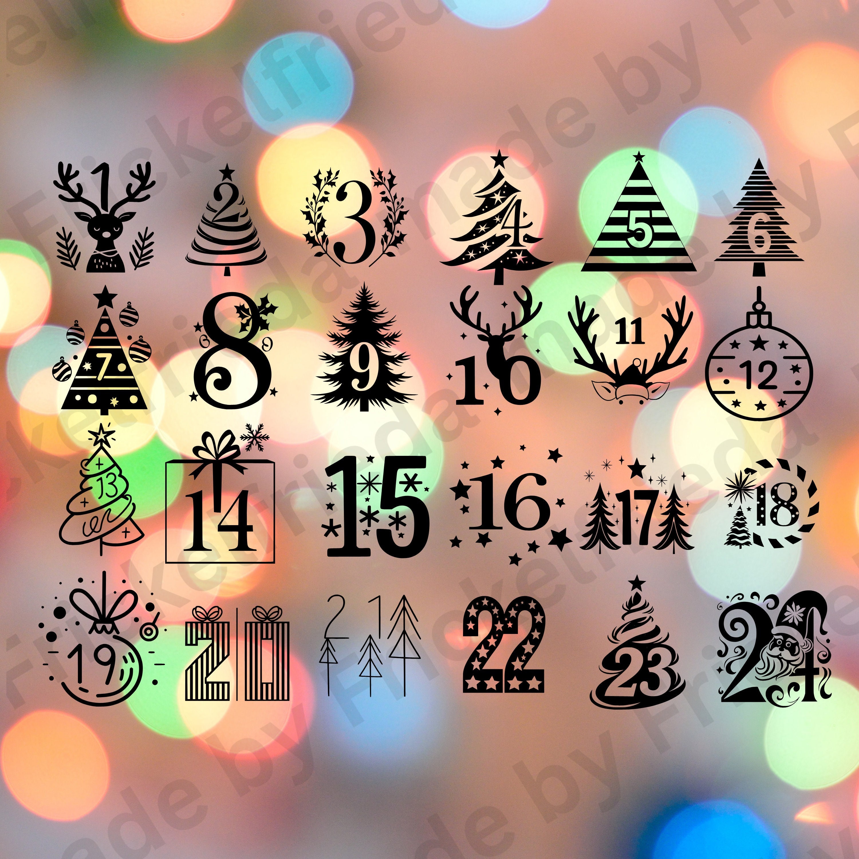 Creapop Softysticker – Adventszahlen Für Kalender, Scrapbooking, Ca. 17,5 X 9 Cm