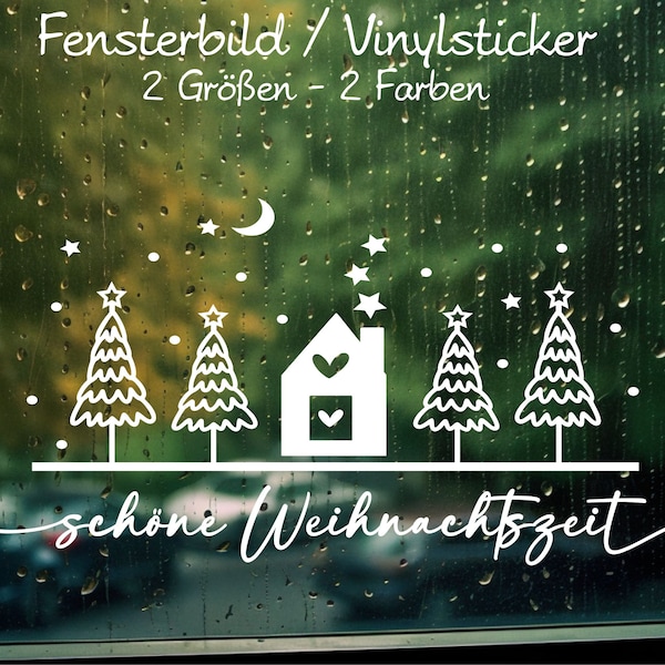 schöne Weihnachtszeit Weihnachten Fensteraufkleber Weihnachten Weihnachtsdeko Fensterbild Aufkleber Sticker Deko für Glas , Spiegel, Fenster