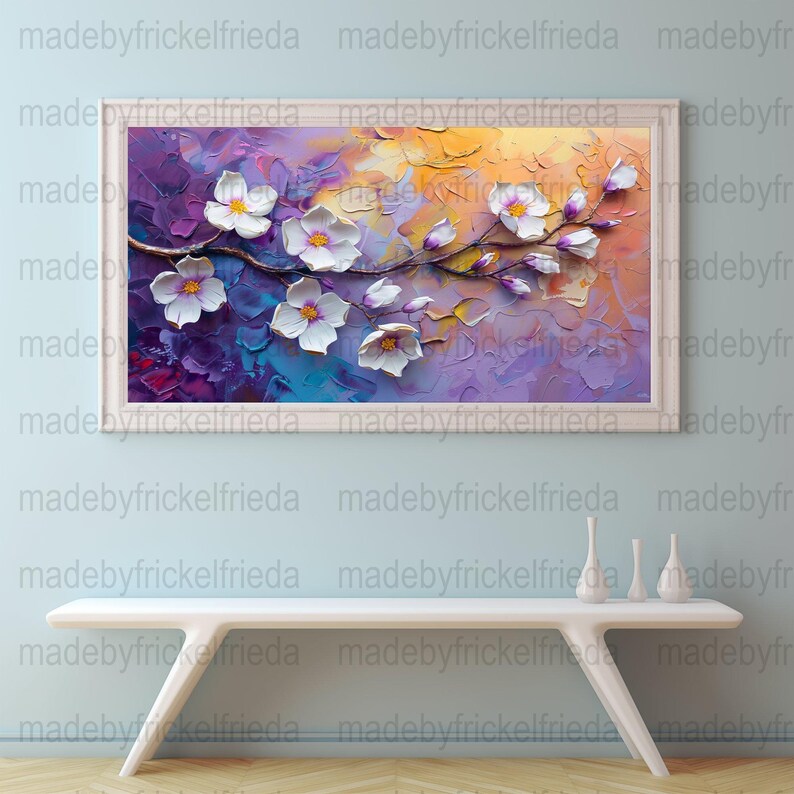 Flower Branch Digital Oil Painting Digital Frame Smart TV Art