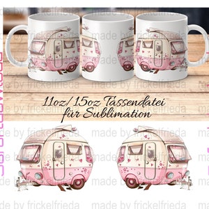 Sublimation file camping adventure and wanderlust with caravan mug 11oz and 15oz png file for sublimation mugwrap instant download