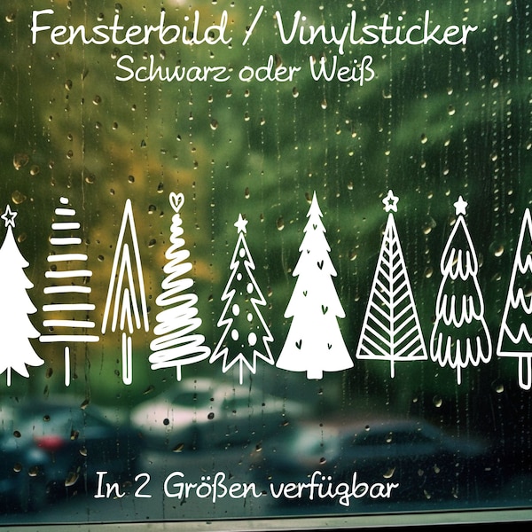 Bäume Weihnachten Fensteraufkleber Weihnachtsbäume Weihnachtsdeko Fensterbild Aufkleber Sticker Tannenbäume Glas ,Spiegel, Laternen, Fenster