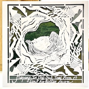 Tarjeta de felicitación artística IMPRIMIR Ardilla Naturaleza Cuadrada 125 x 125 mm Interior en blanco
