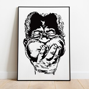 Jazz masters - Dizzy Gillespie / Linocut Print / Handmade