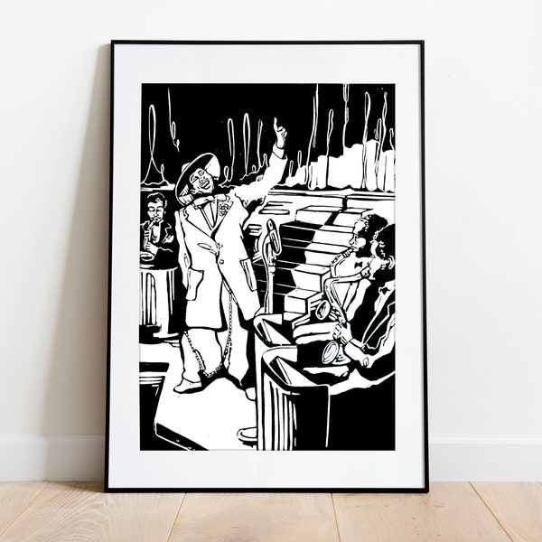 Hepcat / Cab Calloway / Linocut Print A3/ Handmade