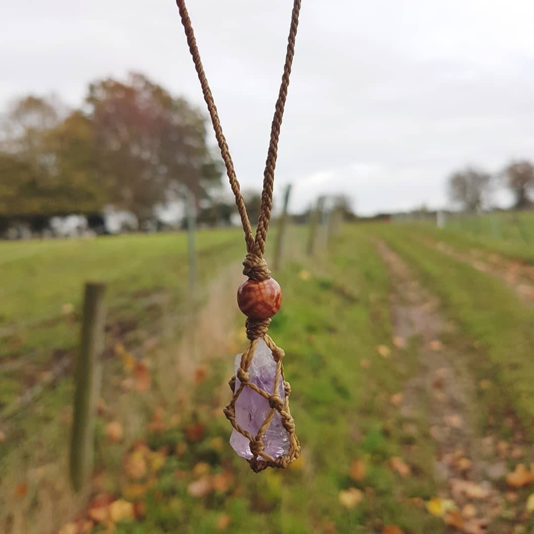 Hippie cheap crystal necklace