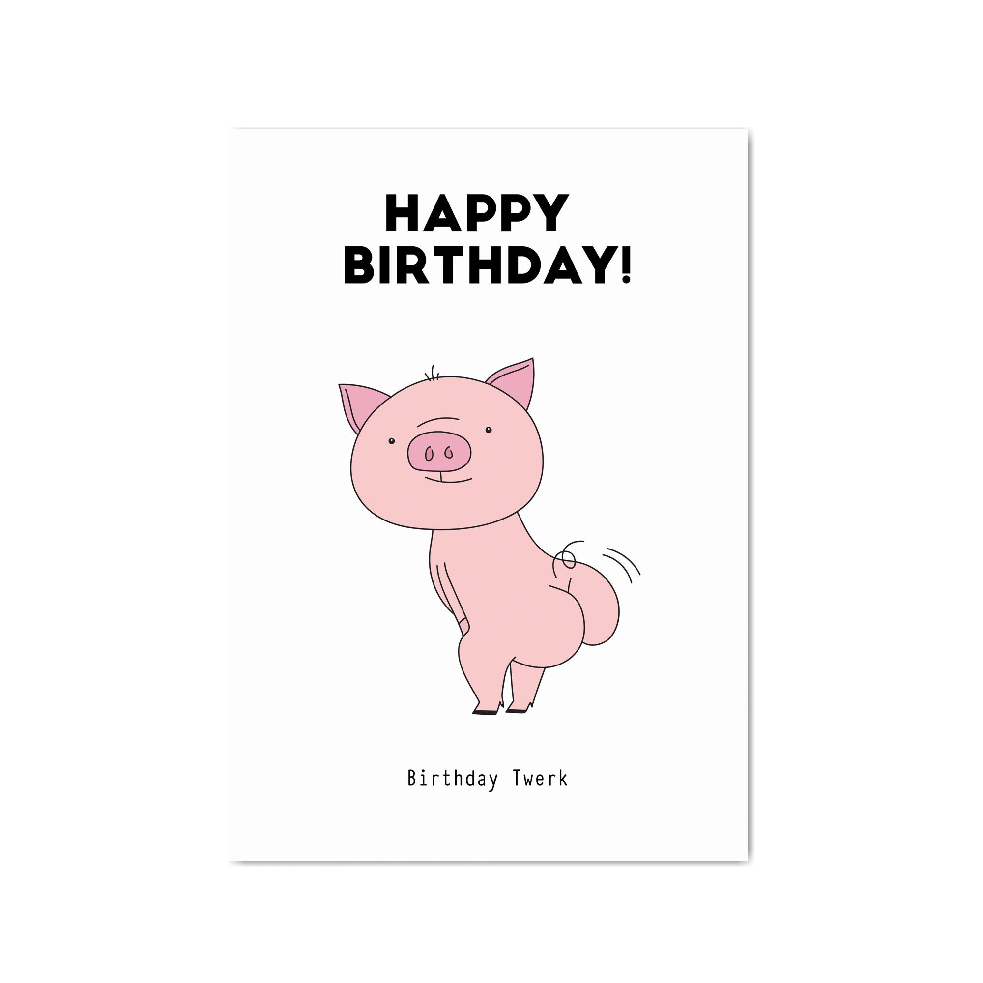 Pig Birthday Card Funny Birthday Card Birthday Card Etsy UK