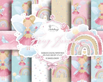 Fairy Dreams digital paper, Spring pattern, Flower pattern, Flowers, background, spring, floral, pink, color, fairy digital paper