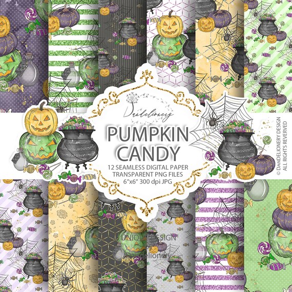Cute Halloween Digital Paper Pack Cute Halloween Pattern Etsy