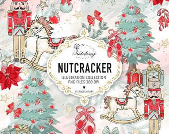 Christmas Nutcracker design, christmas tree, poinsettia, christmas clip art, green tree, forest, holiday, star, winter, ballet