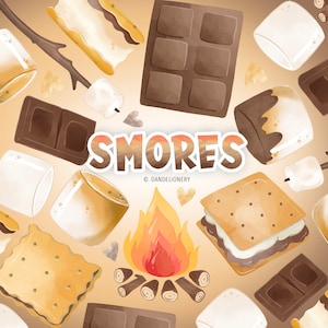 Smores Design, Smore&#39;s ClipArt, Camping food clipart, Marshmallows, Chocolate clipart, Crackers, camp fire