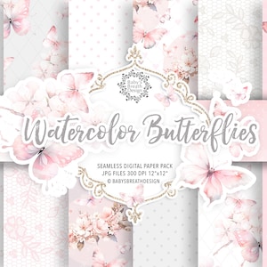 Schmetterlinge Papierpackung, Frühling Muster, Blume digital, Blumen, Muster, Frühling, floral, rosa, Farbe, Schmetterlingsmuster