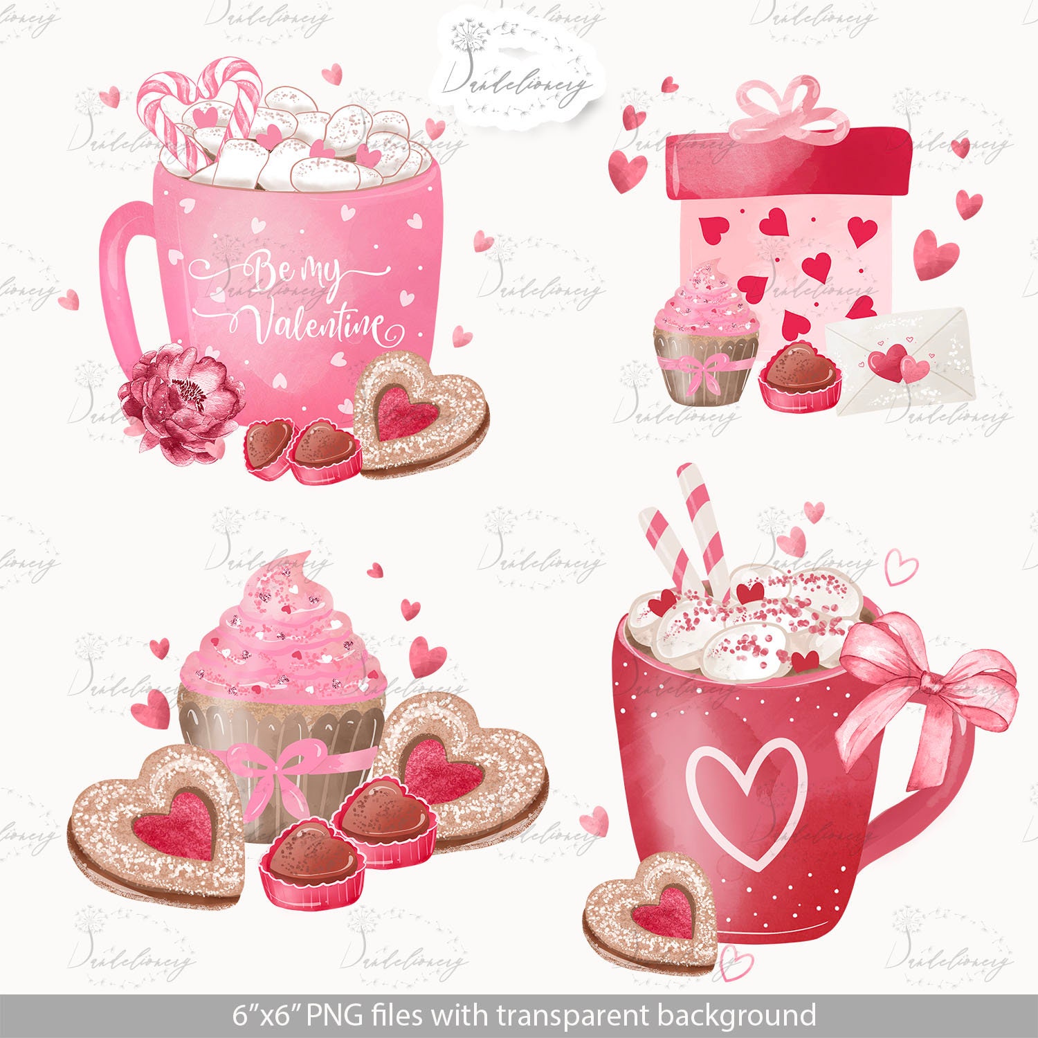 Be My Valentine Design Rainbows Clipart Instant Download | Etsy