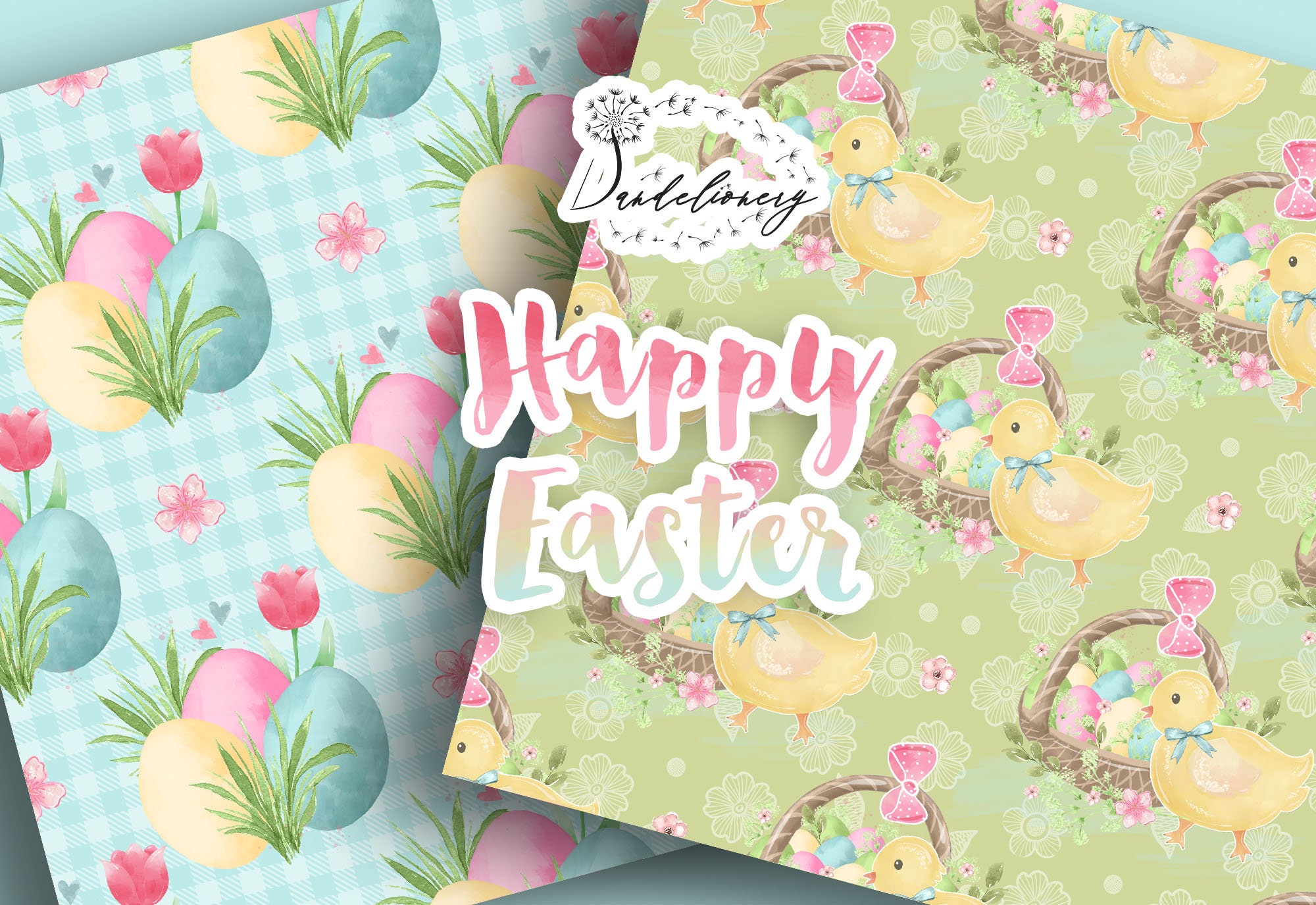 Cute Easter Digital Paper Pack Garden Flower Pattern Hand - Etsy