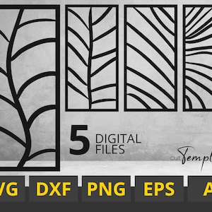 5 Svg Dxf Eps Cut Templates Digital Panel Laser Cutting, CNC cutting. Hand drawing
