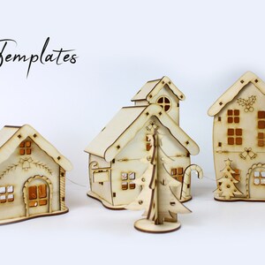 File for Laser Cut Santa's Christmas Village Template . Cuttemplates - Etsy