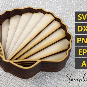 Laser Cut Multilayer Mandala Beautiful Seashell CNC Vectors plan. cut Templates