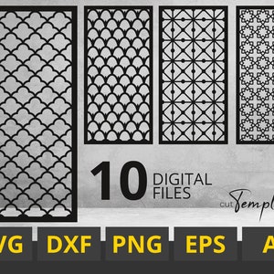 10 Svg Dxf Eps Cut Templates Digital Panel Laser Cutting, CNC cutting