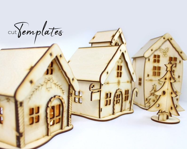 File for Laser Cut Santa's Christmas Village Template . | Etsy