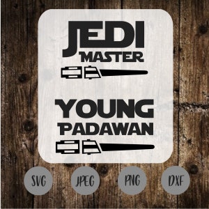 Jedi Master - Young Padawan - Vader en zoon shirts - Cadeaus voor papa - Papa Tshirt - Matching Shirts - DIY Fathers Day Gift - Star wars shirts