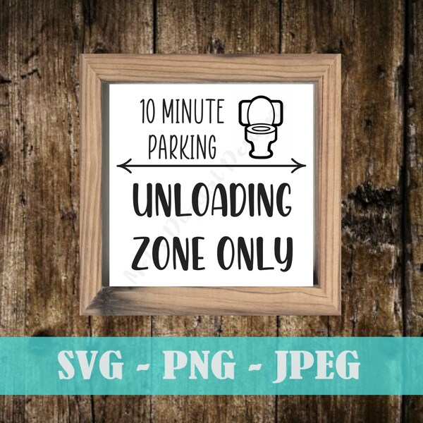 Unloading Zone Only - Funny Bathroom Sign - DIY Bathroom Decor - Bathroom Printable - Digital Download