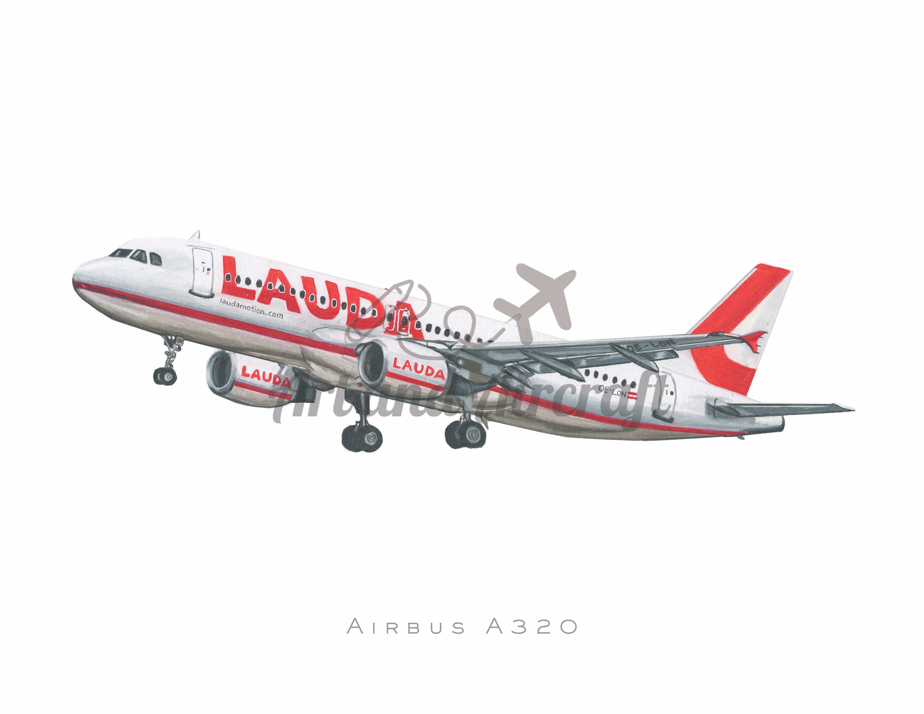 Lauda Motion Airbus A320 Dibujo Arte Impresión - España