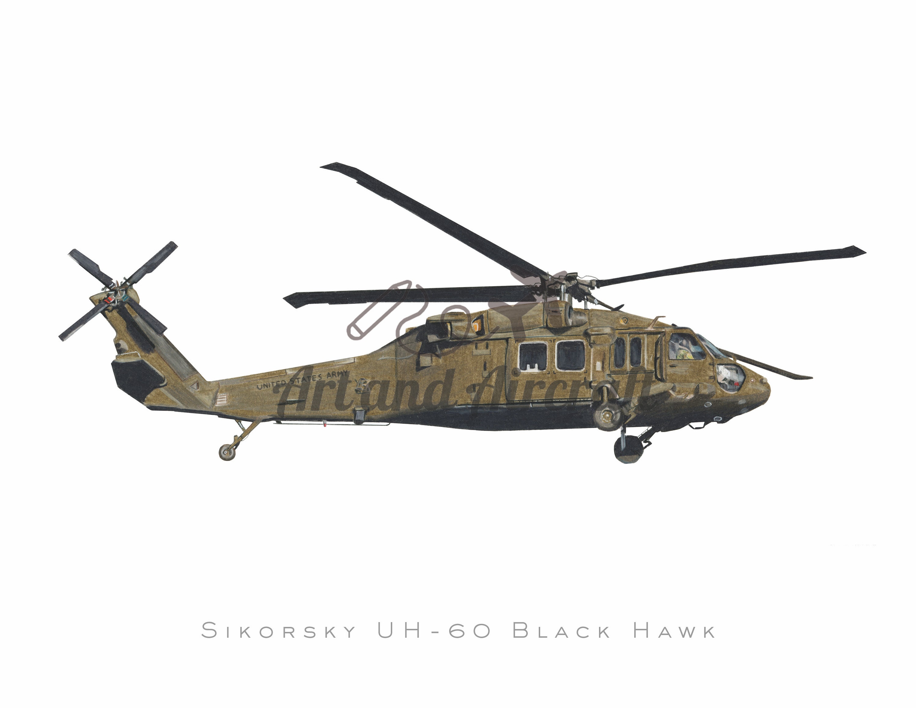 CH-47 Chinook Helicopter - on ground- Print by Ron Marshall – Aviation  Museum Gift Shop