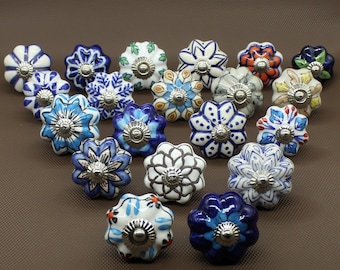 Assorted Pumpkin Shape Door Knob, Large Multi Color with Artistic Cabinet Knob and Furniture Hardware, Decorative Handles,