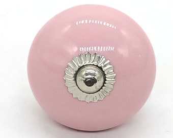 Rosa Handbemalte Runde Form Keramik Knäufe / Keramik Schubladengriffe / Schrankknöpfe / Küchenschrank Türgriffe / Schrankknöpfe