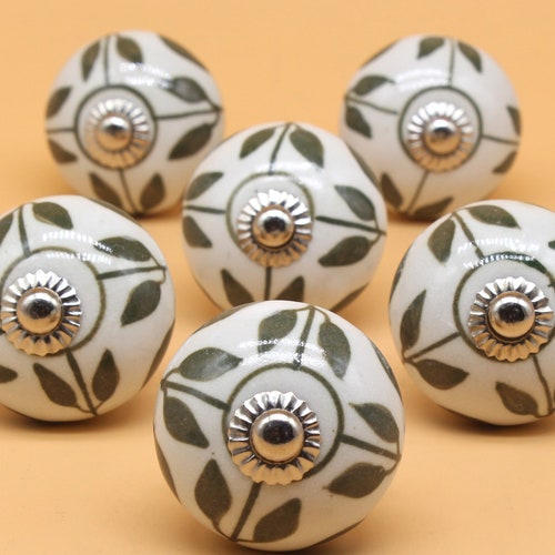 Drawer Knobs / Dresser Knob Pulls Handles / Green Ceramic Etsy