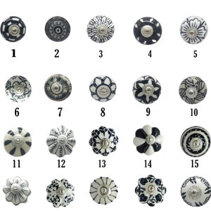 Specially Picked Black and White Knobs as Per your Choice /Furniture door knobs/ Stunning Ceramic Knobs/ Instant Makeover To Old Furniture