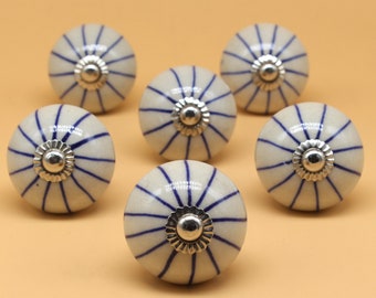 Brilliantly Hand Painted Ceramic knobs / Ceramic Drawer Pulls / Cabinet Knobs/ Kitchen Cabinet Door Handles / Cupboard Knobs