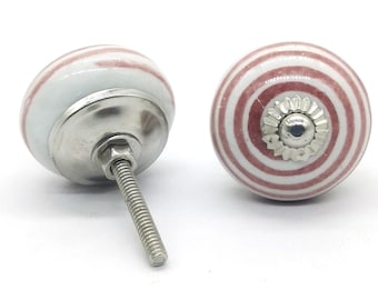 Brilliantly Hand Painted Lines Design Ceramic knobs / Ceramic Drawer Pulls / Cabinet Knobs/ Kitchen Cabinet Door Handles