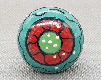 Round Shape Multicolored Ceramic Knobs / Hand painted knobs / Drawer pulls / Cabinet Knobs / Ceramic Knobs / Cabinet pulls