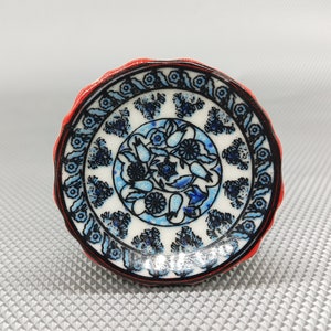 Floral designer Hand Painted Blue and Beige Ceramic knobs / Ceramic Drawer Pulls/Cabinet Knobs/Kitchen Cabinet Door Handles / Cupboard Knobs