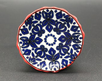 Handbemalte Keramikknäufe in Blau und Beige / Keramikknäufe / Keramikgriffe / Schrankknäufe / Türgriffe / Schrankgriffe